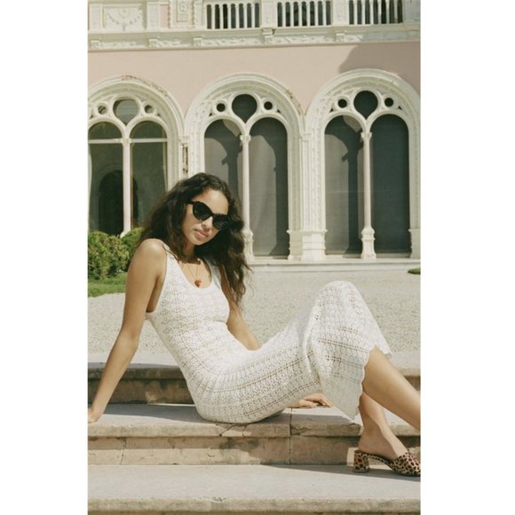 Alice + Olivia Veronique Crochet Tank Midi Dress